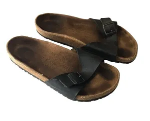 Birkenstock Madrid Birko-Flor Slide Sandals Black 41 Women's Size 10 thumbnail 1
