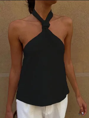 Amazon Open Back Halter Neck Tank Top thumbnail 1