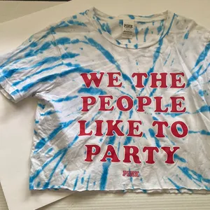 Pink Victoria’s Secret We The People Like To Party reworked tie dye t-shirt, S thumbnail 2