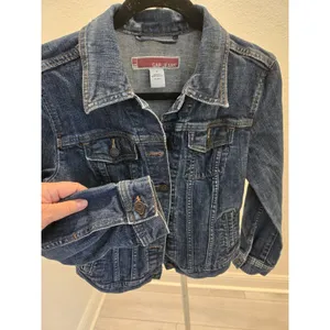 Gap Vintage Denim Jacket Y2K Red Tag M Womens Blue Medium Wash Trucker Jean thumbnail 4