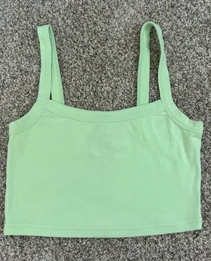 Forever 21 Light Green Cropped Tank Top thumbnail 1