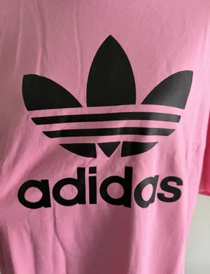 Adidas Pink Tee with Black Trefoil Logo Men’s Size M thumbnail 2