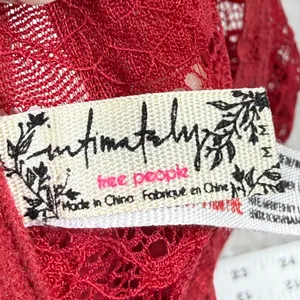 Intimately Free People Womens Lace Bandeau Bra Dark Red Strapless‎ M OB401918 thumbnail 2