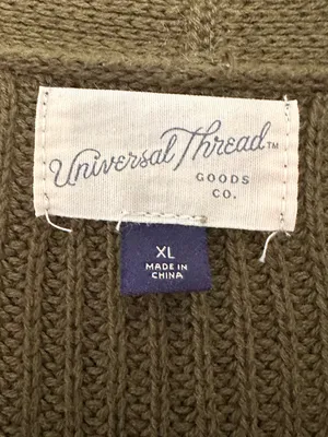 Universal Threads Olive Green Textured Knit Open-Front Cardigan XL thumbnail 2