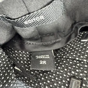 Express Editor Pants Womens 2 Black White Micro Dot Flare Leg Dress Trousers‎ thumbnail 7