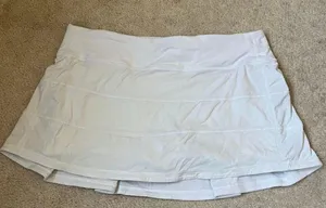 White Lululemon pace rival skirt with built in shorts thumbnail 2