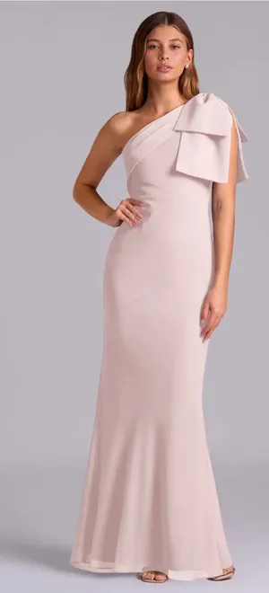 Azazie Blush Bridesmaid Dress thumbnail 1