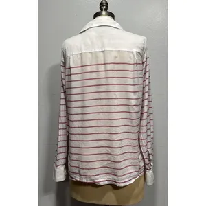 Pendleton Womens Button Down Shirt White Red Stripes Long Sleeve Top Size M thumbnail 2