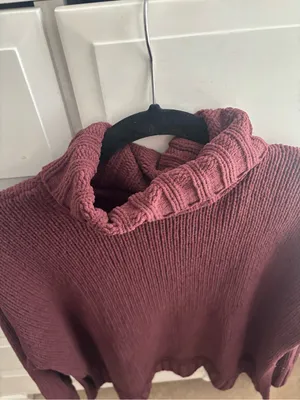 aerie Ribbed Turtleneck Sweater in Mauve size small but is oversized thumbnail 2