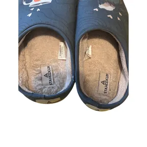 Staheekum Women's 8 Cozy Cabin Slippers Blue Camping Print DOG COFFEE thumbnail 3