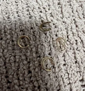 SheIn Gold hoop ear cuffs with a unique design #hoops #jewelry thumbnail 2