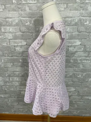 Banana Republic Lavender Lace Peplum Top thumbnail 2