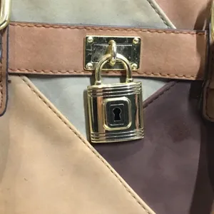 Vegan Leather Patchwork Bag Brown thumbnail 2