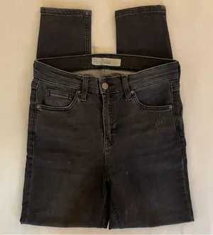 Topshop Moto - Jamie High Rise Skinny Distressed Jeans, Gray/Black, Size 28, EUC thumbnail 2