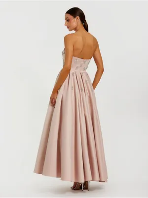 MAC DUGGAL Pink Size 8 Strapless Crystal Embellished Satin A-Line Dress Gown thumbnail 3