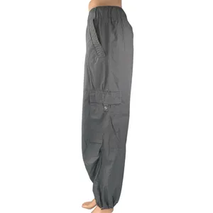 Next Women's Black Drawstring Tapered Wide Leg Windbreaker Jogger Pants Size L thumbnail 2