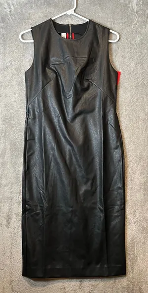 Spanx Leather Like Sleeveless Sheath Dress‎ Luxe Black 20392R Size Small thumbnail 1
