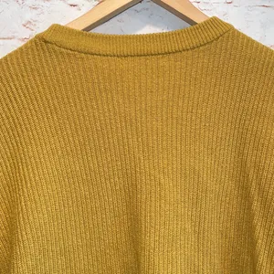 Madewell patch pocket pullover sweater mustard yellow small tight knit cotton S thumbnail 5