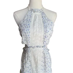 LoveShackFancy - NWT Kesia Dress Calm Waters Blue White Lace Mini Sz M thumbnail 3