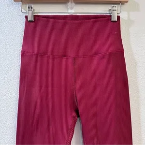 Carbon 38 High Rise Ribbed 7/8 Leggings Ankle‎ Red Size Small thumbnail 5