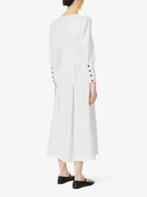 NWT Reformation Halia in White Button-Front Cotton Midi Shirt Dress 12 thumbnail 9