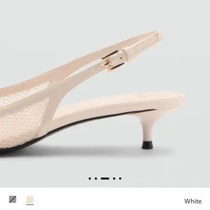 Mango NWT HEELED MESH SHOES WHITE FALL FORMAL PARTY $77 thumbnail 2