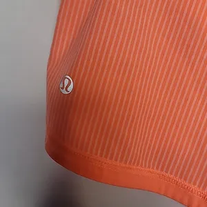 Lululemon running workout neon orange slip on shorts sz 6 thumbnail 3