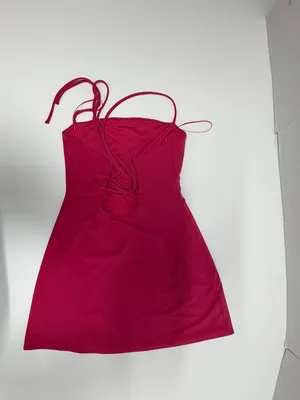 Garage Red Sleeveless Back Lace-Up Dress = Size‎ S. thumbnail 11