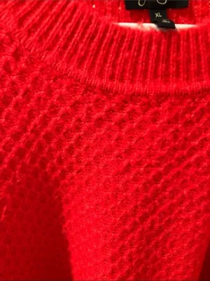 Jessica Simpson Textured Knit Sweater in Red XL thumbnail 5