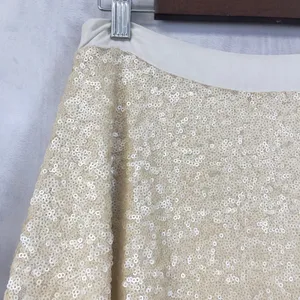 JOA Sequin Mini Skirt Women Medium Champagne Party Disco Going Out Showgirl Glam thumbnail 3