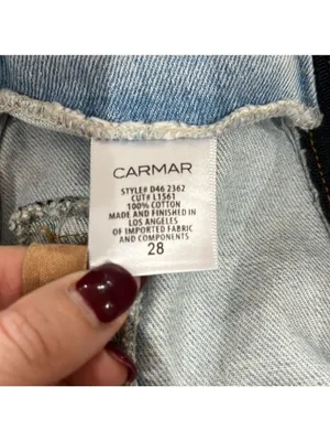 Carmar Blue Distressed Mini Skirt Size 28 (Size 6) thumbnail 4