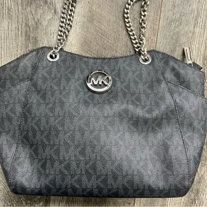 MICHAEL KORS Chain Signature Leather Jet Set Travel Shoulder Tote Bag Monogram thumbnail 3