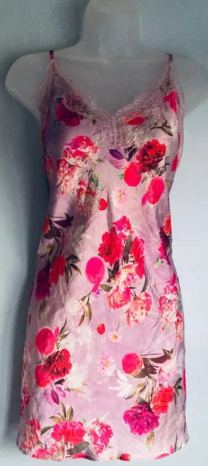 Victoria's Secret Slip Medium Floral Pink and Purple thumbnail 1