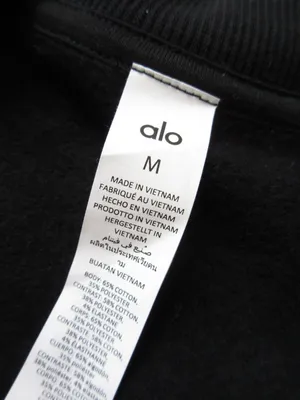 NWT Alo Unisex Accolade Crew Neck Pullover in Black Relaxed Fleece Sweatshirt M thumbnail 6