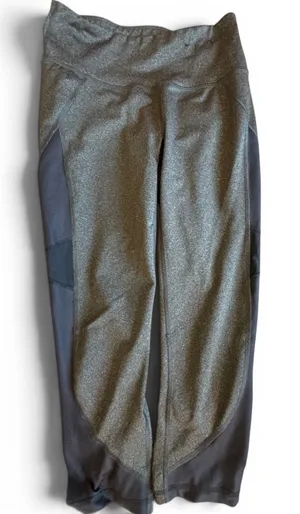 Fila‎ Sport Womens XS Gray Heather Mesh Panel Ruched Capri Leggings Yoga Pants thumbnail 1