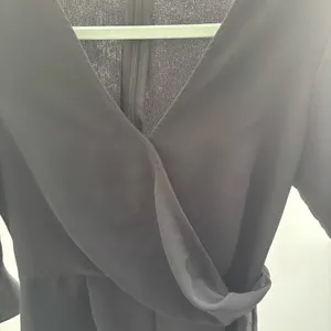 Topshop Black Surplice Romper with Ruffle Sleeves thumbnail 4