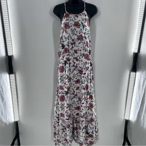 Old Navy Women’s Multicolor Floral Print/White Background Maxi Sleeveless Dress thumbnail 5