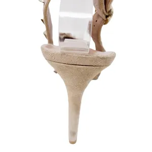 Valentino Garavani Rockstud Nude Mesh Suede Slingback Pointed Toe Pumps EU 39 thumbnail 10