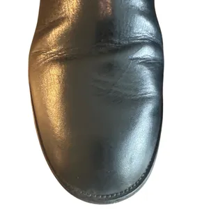 Tory Burch Black Leather Riding Boots Embossed Double T Logo Size 8 thumbnail 8