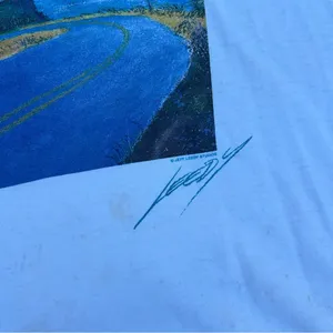 Gildan White Vintage 90s Jeff Leedy Scenic Cotton T-Shirt w/ a Great Fade Graphic Tee thumbnail 3