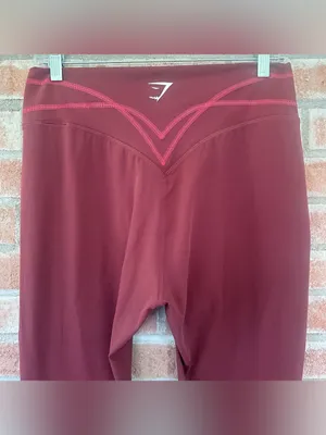 Gymshark Full Length Leggings Women’s XXL Maroon Gym Workout Activewear Athletic thumbnail 5