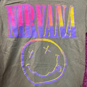 Nirvana Nevermind Dead Smiley Beige Sunset Smiley T-Shirt Medium thumbnail 2