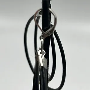 Double Leather Corded Dangling Earrings w/ Silver-Tone Bead Choice of Closure thumbnail 14