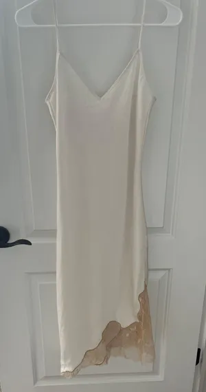 Aritzia Beige silk dress thumbnail 2