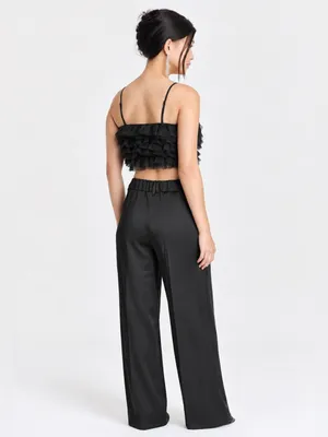 NWT A New Day Tiny Tulle Ruffle Crop Tank – Black – S thumbnail 3