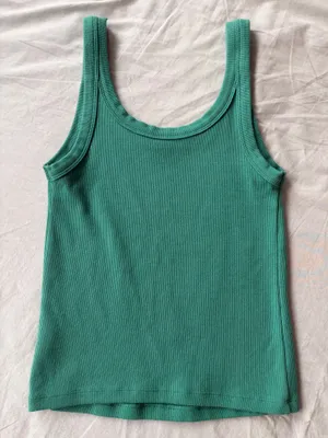 American Eagle Green Ribbed Tank thumbnail 3