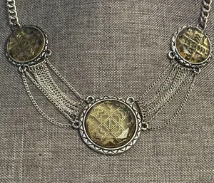 Medallion statement swag necklace thumbnail 2