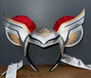 Disney Marvel Mighty Thor Mickey ears silver red gold winged helmet headband NEW thumbnail 1