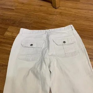 Y2K Bailey's Point Flare Leg Cargo Pants Womens Size 6 Button‎ Fly Cream Utility thumbnail 5