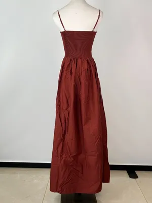 NWOT Farm Rio Cotton Burgundy Sleeveless Midi Dress Size XS thumbnail 7